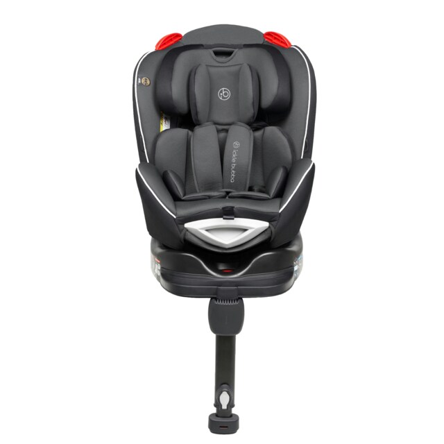 Radial Group 0+/1/2 Car Seat, Suitable from Birth to 25kg (Approx. 7 Years), 360 Degree Rotating Design, Easy Access & Integrated ISOFIX Base (Grey/Black)