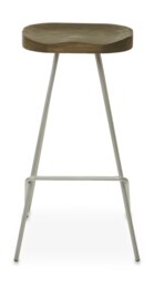 Orsina Silver Metal Frame Bar Stool, Sleek Kitchen Stool with Footrest, Contemporary Stool for Bar Counter