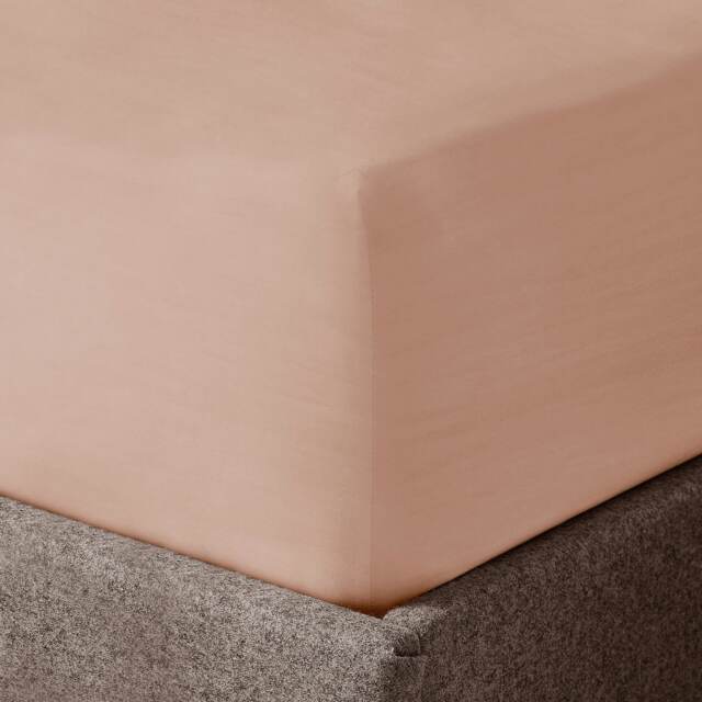 Velosso Washed Linen Look Fitted Sheet Pink Pink Single