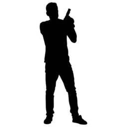 Man With Gun By Shoulder Silhouette PVC Lifesize Poster 182cm