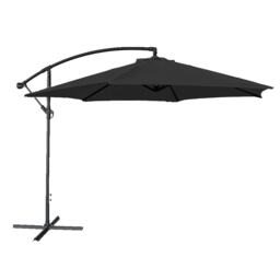JSH Cyrus 3m Banana Cantilever Parasol Outdoor Garden Covering Party Sunshade Black