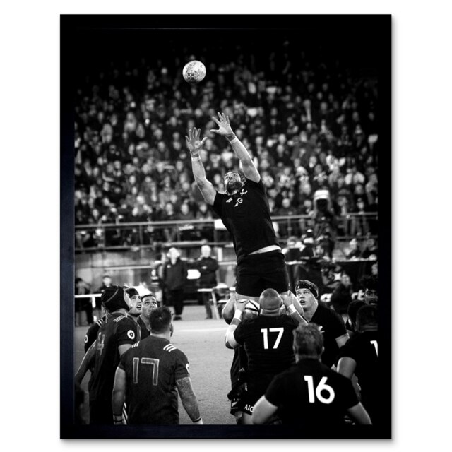 "Coleman Rugby Line Out New Zealand Photo 12x16"" Framed Wall Art Print"