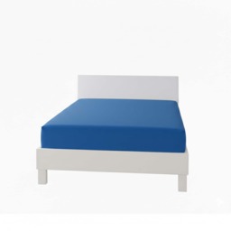 Polycotton Fitted Sheet Extra Deep 40cm Skirt Easy Care Blue Mid Blue Single