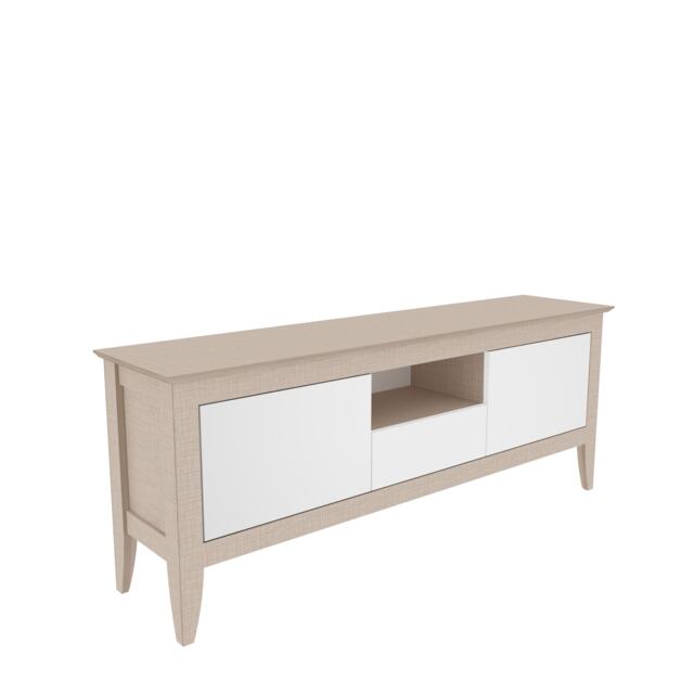 Decorotika Verde TV Unit for TVs up to 59inch with Dropdown Cabinets and Open Shelves