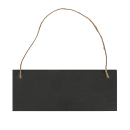 Nicola Spring Rectangle Slate Memo Board with Rope - 25cm x 10cm - Black