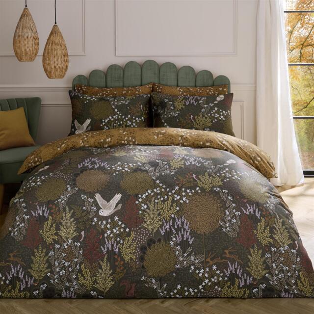 Sara Miller Owl Forest Duvet Cover Set Deep Olive Green Deep Olive Super King
