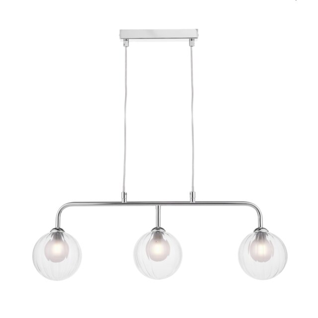 Feya 3 Light Bar Pendant Polished Chrome With Clear/Opal Glass