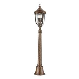 English Bridle 3 Light Medium Outdoor Bollard Light British Bronze IP44, E14