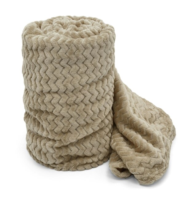 Velosso Moda Ribbed Chevron Super Soft Blanket - 150cm x 200cm Cream Latte