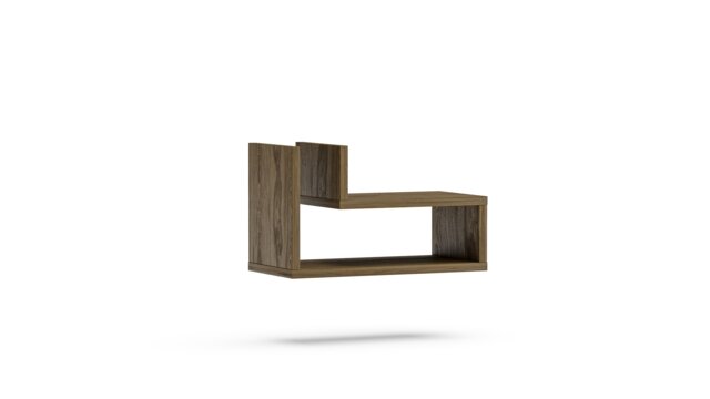 Decorotika Lara Floating Nightstand L Shaped - W 45 cm x H 26.8 cm x D 22 cm Multi Oud 1