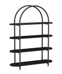 4 Tier Wooden Shelving Arched Unit Industrial Storage Bookcase Display Shelves Multi Black