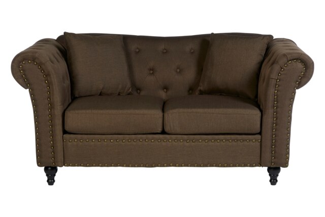 Interiors By Premier Versatile 2 Seat Natural Chesterfield Sofa, Durable Small Two Seater Sofa, Ecofrienfdly Legs Sofa For Bedroom Cream Two Seater
