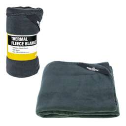 Soft Thermal Polar Fleece Blanket Throw Camping Outdoor Black 150X120cm 200gsm L Grey