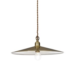 Cantina 1 Light Large Dome Ceiling Pendant Antique Brass, E27