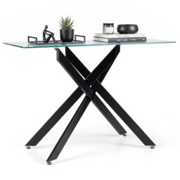 COSTWAY Glass Console Table Modern Entryway Table
