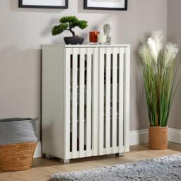 Shoe Storage Cabinet 2 or 3 Door with Adjustable Shelves Entryway Organiser White