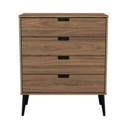 Taiwan 4 Drawer Chest of Drawers in Carini Walnut (Ready Assembled) Brown Carini Walnut