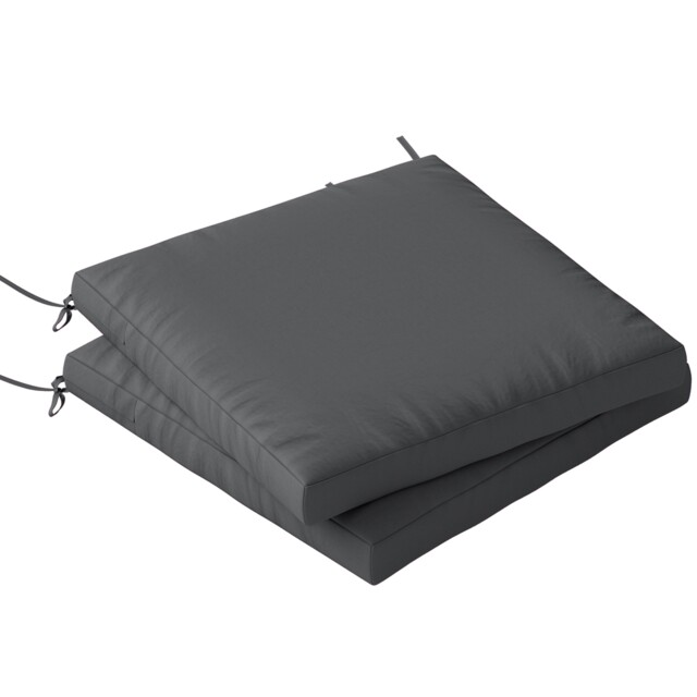 Outsunny 2Pcs Garden Chair Cushions, Waterproof Seat Pads Grey Dark Grey 50 x 50 x 7 cm