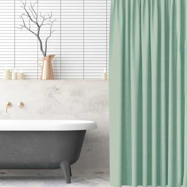Mint Green Polyester Shower Curtain 180x180cm