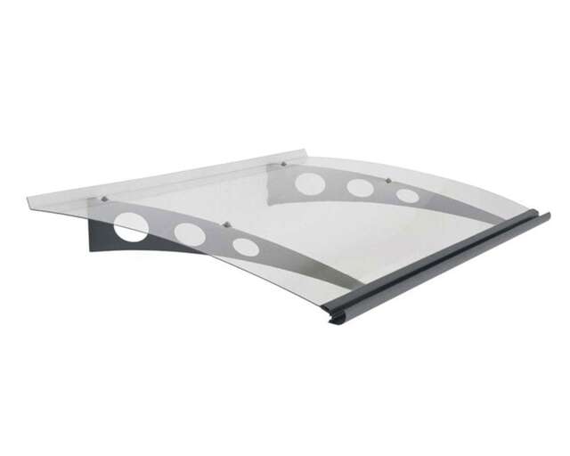 Patio Cover Garamond Door Awning Canopy 1350 Clear - Polycarbonate - L135 x W90.5 x H18.5 cm - Grey Grey