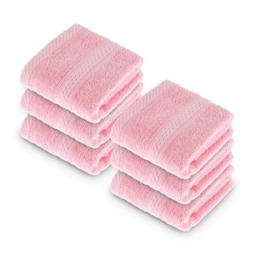 Homescapes Turkish Cotton Pink Face Cloth - Set of 6