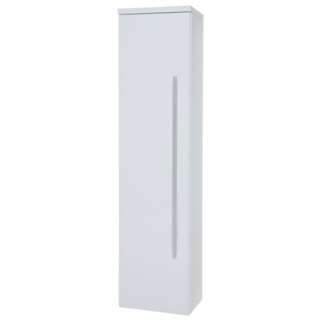 Bathroom Wall Mounted Tall Boy Unit 1400mm High x 355mm Wide - White - Brassware Not Included White White 1