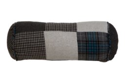 Orsina Blue patchwork Bolster Cushion, Long Bolster Pillow for Bed, Sofa, Comforting Rolled Pillow Cushion
