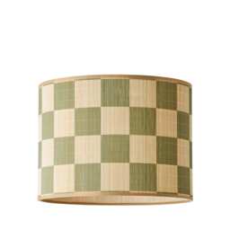 ValueLights Lori Green Checker Bamboo Shade and Bulb