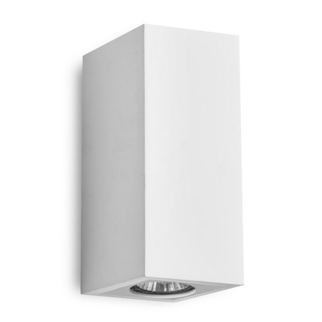 Kube - White Plaster GU10 Wall Light