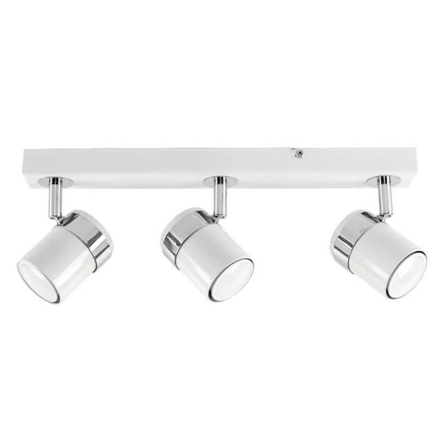 ValueLights Rosie 3 Way White Ceiling Bar Spotlight