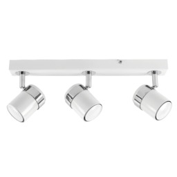 ValueLights Rosie 3 Way White Ceiling Bar Spotlight