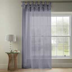 Tiara Dolly Voile Tab Top Curtain Panel - Silver - 145cm x 274cm