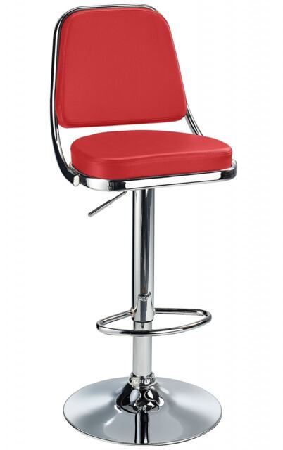 Romano Bar Stool Red Rest Height Adjustable Red