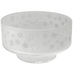 Animo Glass Decorative Etched Footed Bowl Let It Snow