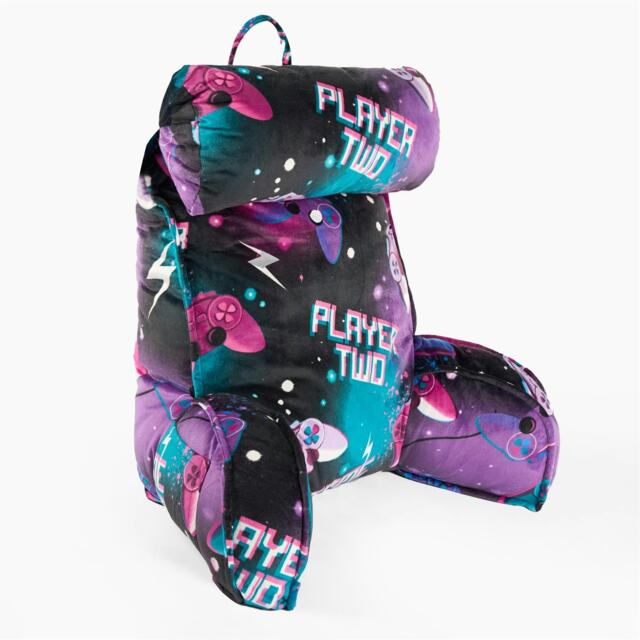 OHS Soft Plump Cosy Reading Support Sofa Bed Pillow Cuddle Cushion With Head Rest Purple Neon Purple Gaming 80 x 60cm 1