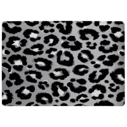 Silver Leopard Print Rug Multi