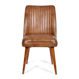 Real Genuine Leather Kitchen Dining Chair Tan Brown 93cm High x 50cm Wide x 61cm Deep Only Legs To Attach