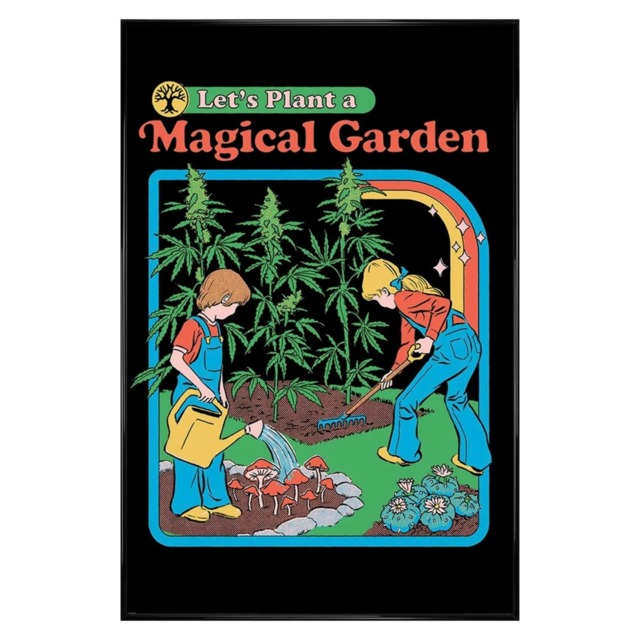 Gloss Black Framed Steven Rhodes Let's Plant a Magical Garden Maxi Poster Multi