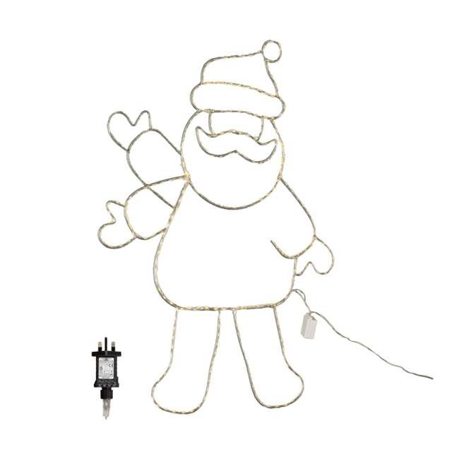 79cm x 54cm Light up Waving Santa Christmas Silhouette with Warm White LEDs