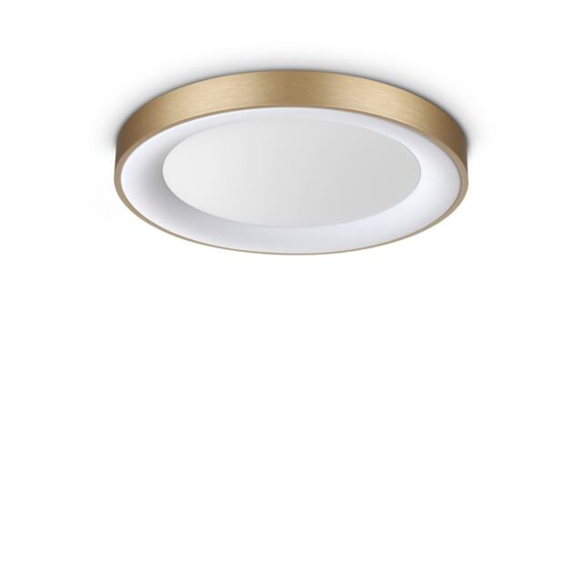 Planet 50cm Integrated LED Semi Flush Ceiling Light Brass 2250lm 3000K