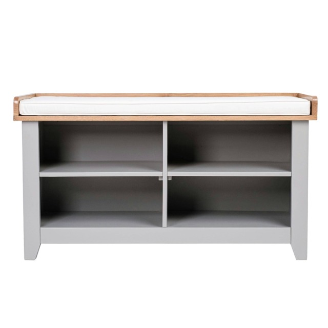Charnwood Hallway Bench with Open Shoe Tidy Free Standing Grey 20kg