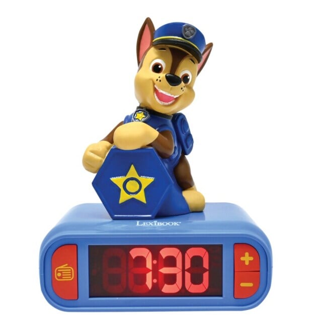Lexibook RL800PA2 3D Paw Patrol Chase Childrens Clock with Night Light