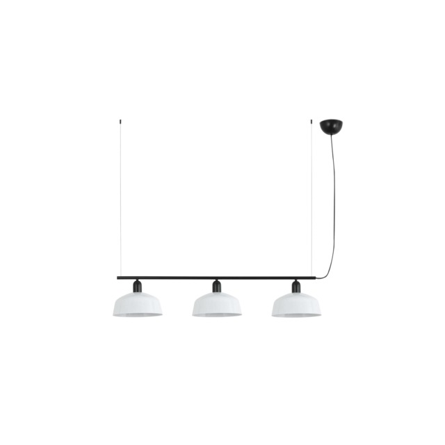 Tatawin Medium Bar Pendant Ceiling Light Black, Gloss White 3x E27