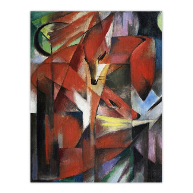 "The Foxes Colourful Abstract Franz Marc Vintage Huge Wall Art Poster 24X32"""