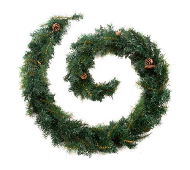 Best Artificial 9ft Colorado Pine Christmas Garland with Pine Cones