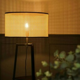 ValueLights Hiru Black 3 Tier Shelf Floor Lamp Wicker Shade Black Cream