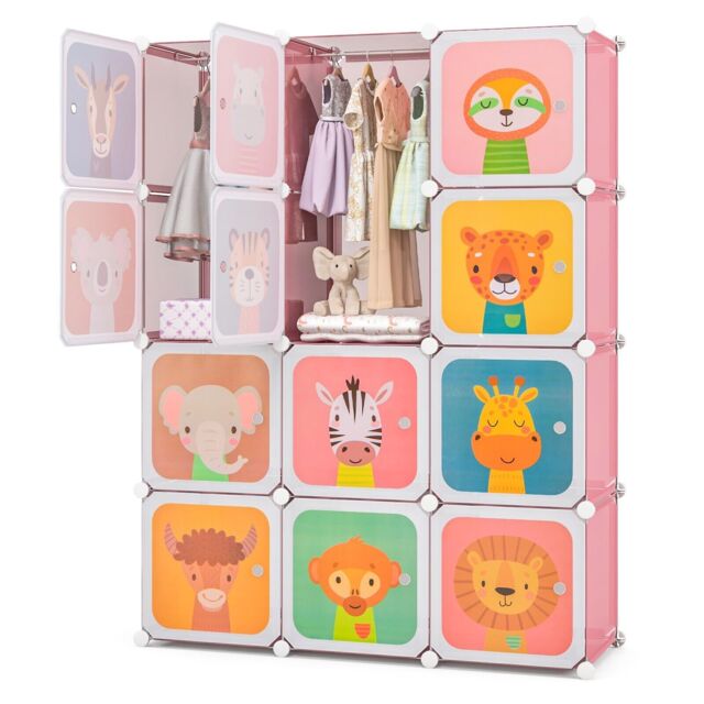 Portable Kids Wardrobe 12-Cube Baby Closet Dresser Children's Storage Organizer