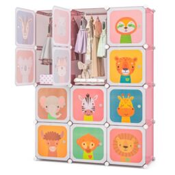Portable Kids Wardrobe 12-Cube Baby Closet Dresser Children's Storage Organizer