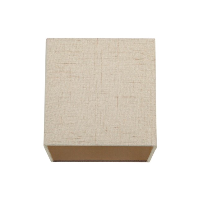 Contemporary and Sleek Taupe Linen Fabric Small Square Lamp Shade 40w Maximum Cream Taupe 1