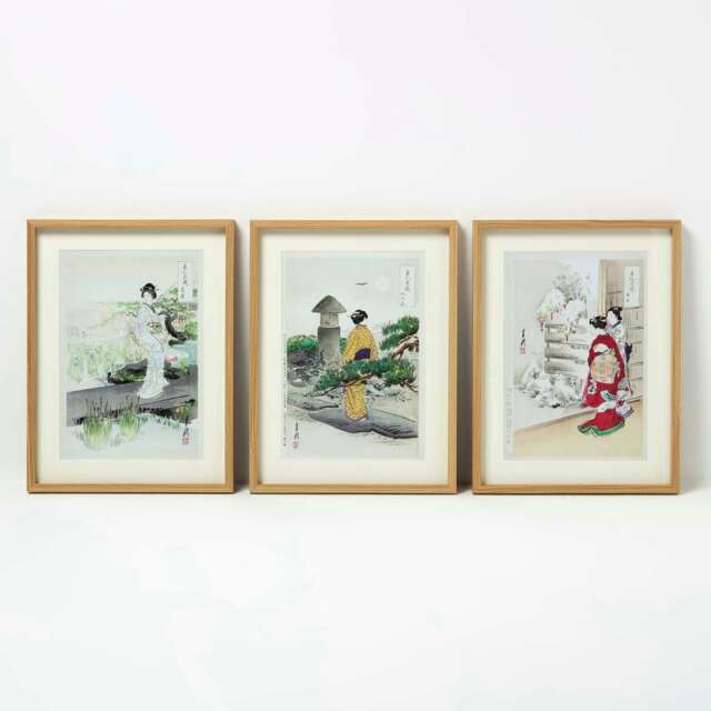 Homescapes Set of 3 Japanese Geisha Wall Art